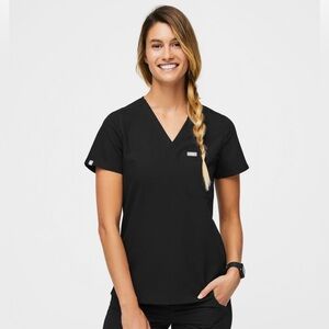 Figs Catarina one pocket scrub top black size XXS